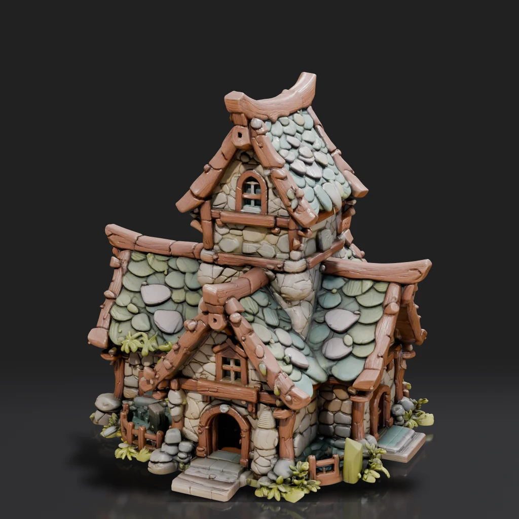 Fantasy Stone Timber Structure