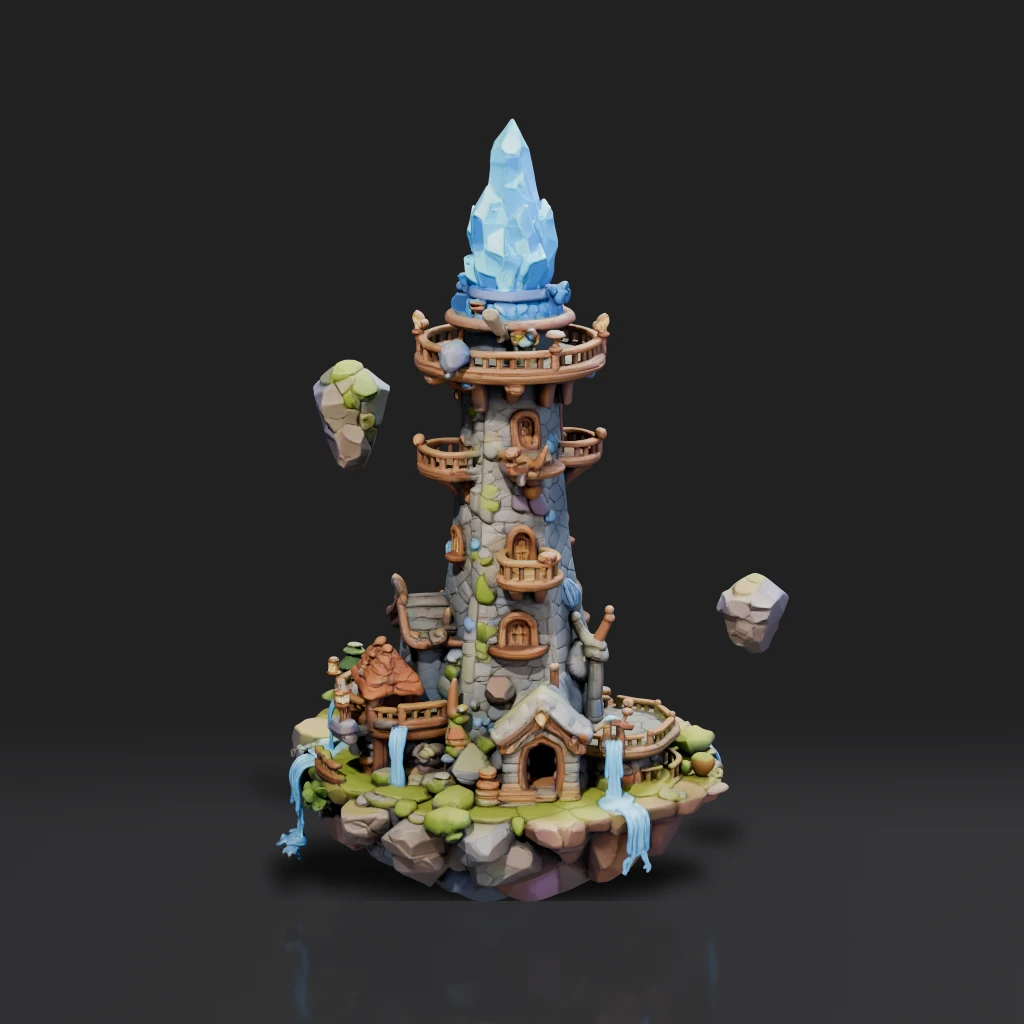 Floating Wizard Tower Island