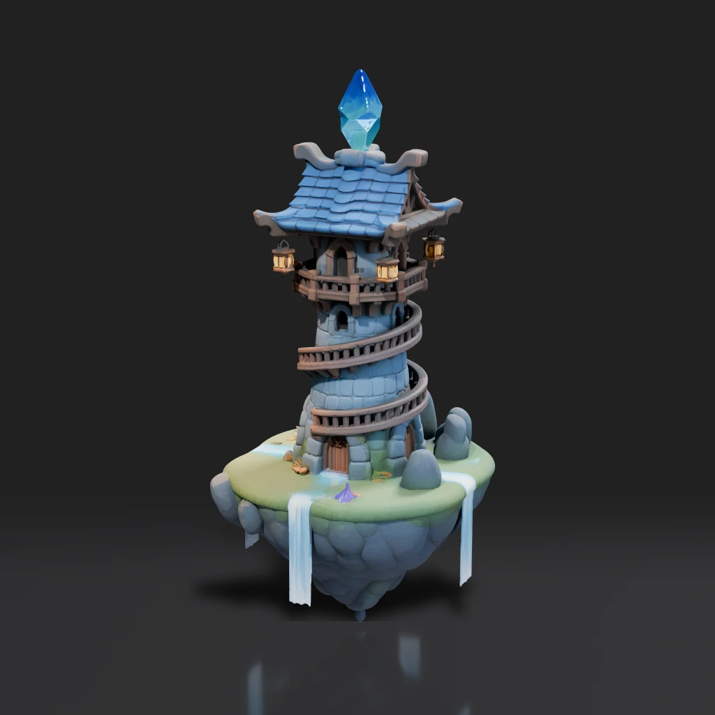 Floating Wizard Tower Island