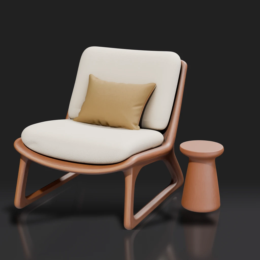 Modern Lounge Chair With Pillow