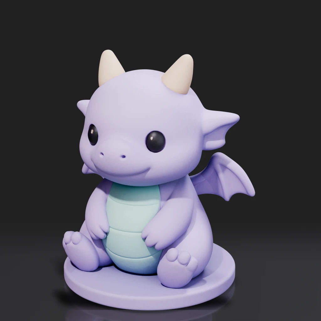 Cute Purple Baby Dragon
