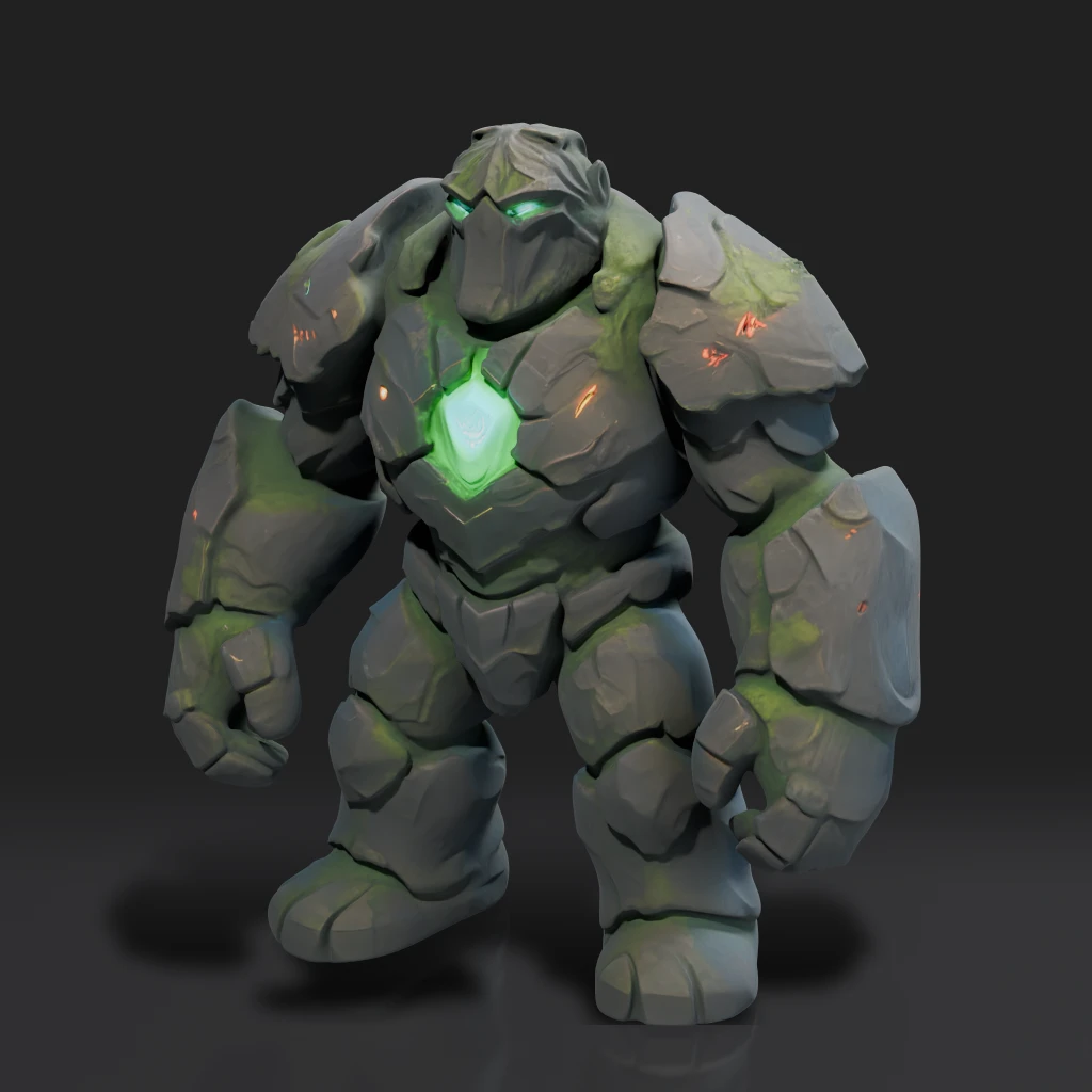 Stone Golem With Green Core