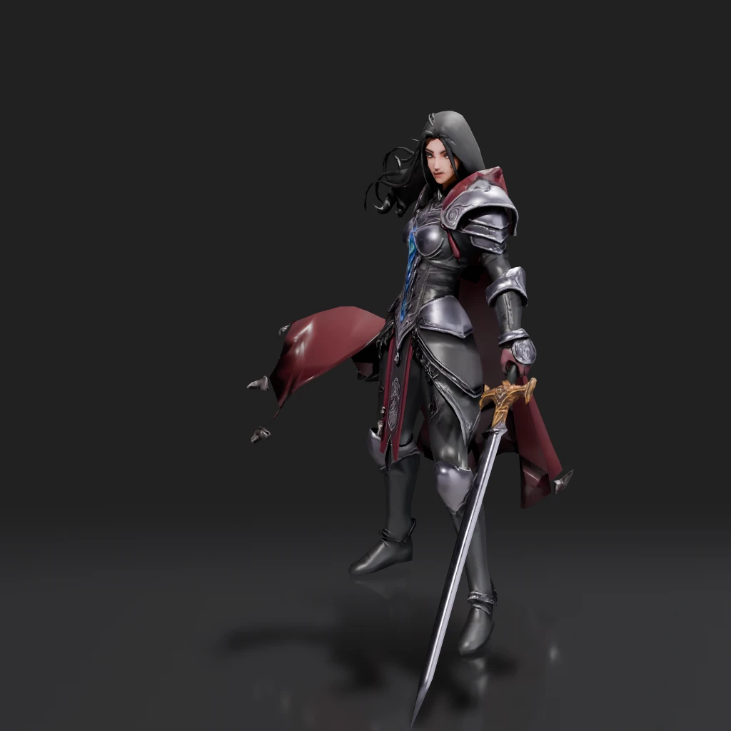Elegant Sapphire Warrior Heroine