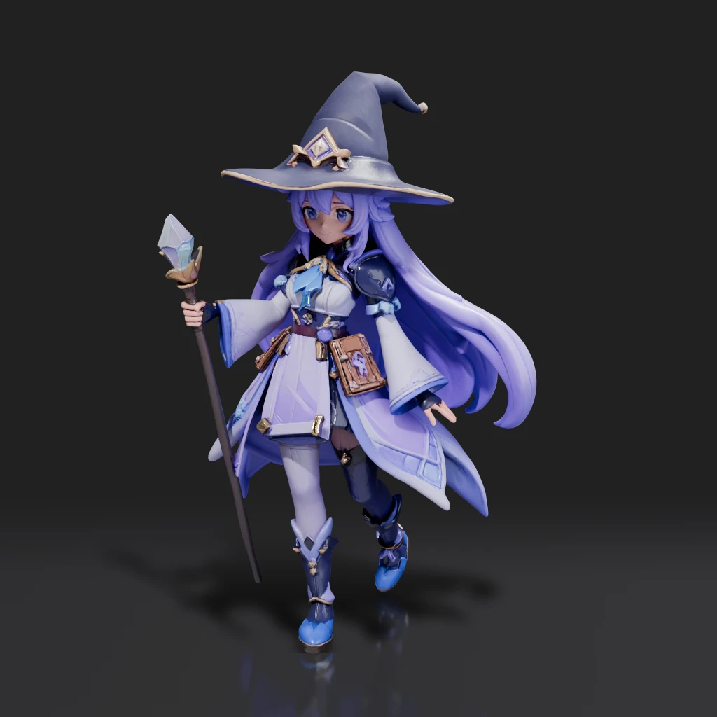 Elegant Anime Mage Character