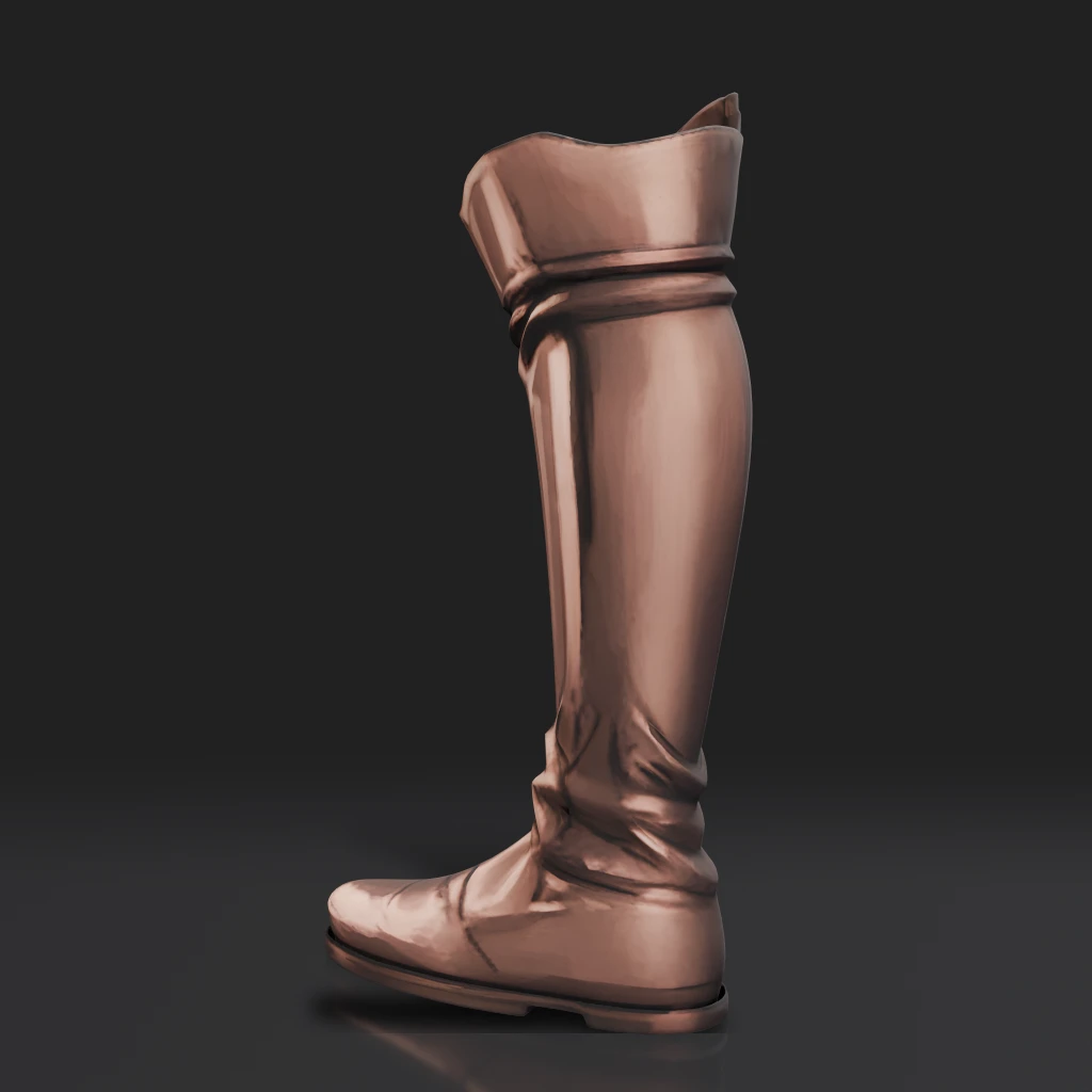 Brown Leather Thigh High Boot