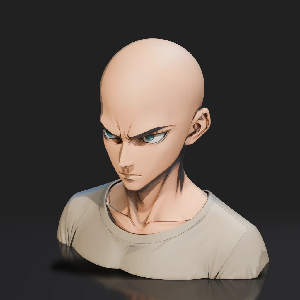 Bald Anime Man Head