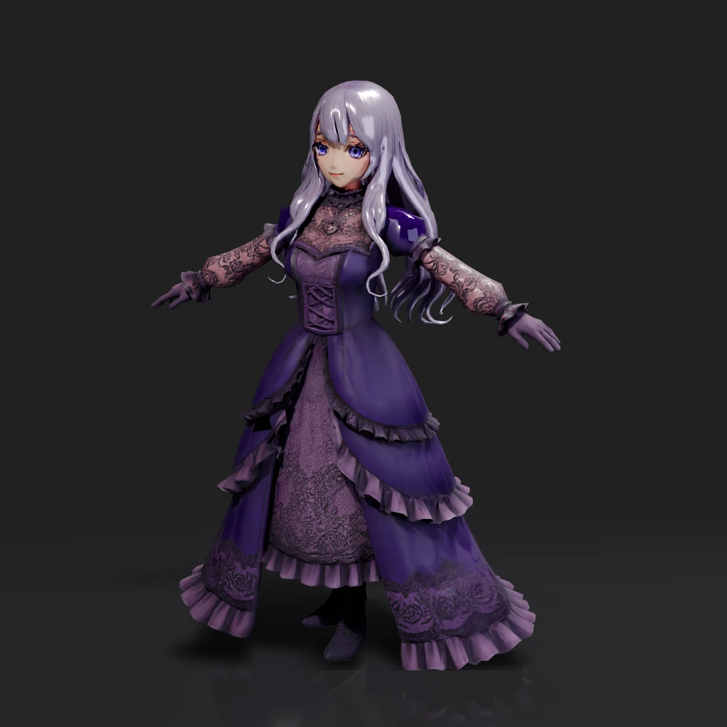 Gothic Lolita Purple Dress Outfit