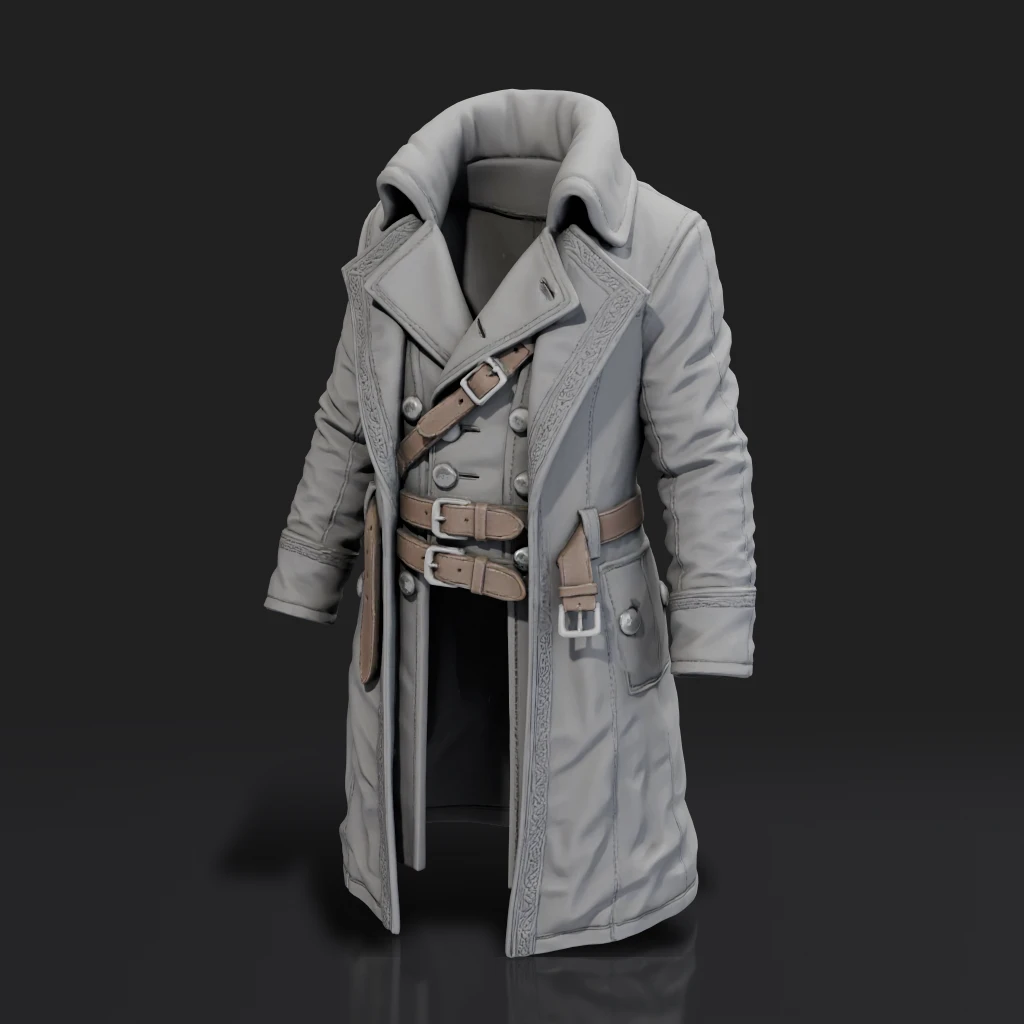 Grey Steampunk Trench Coat