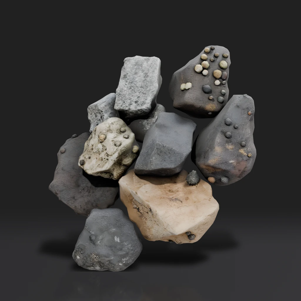Diverse Natural Rock Cluster