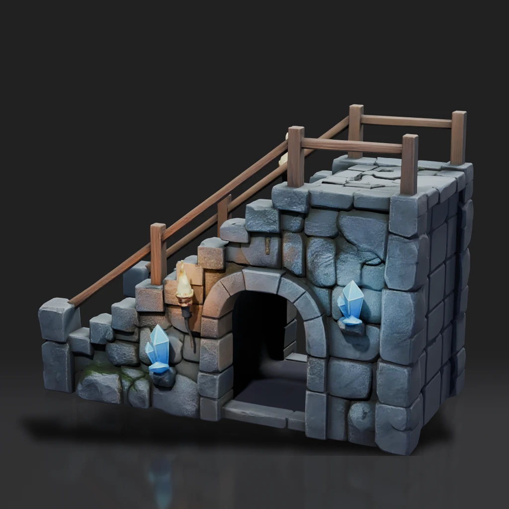 Stone Staircase With Archway