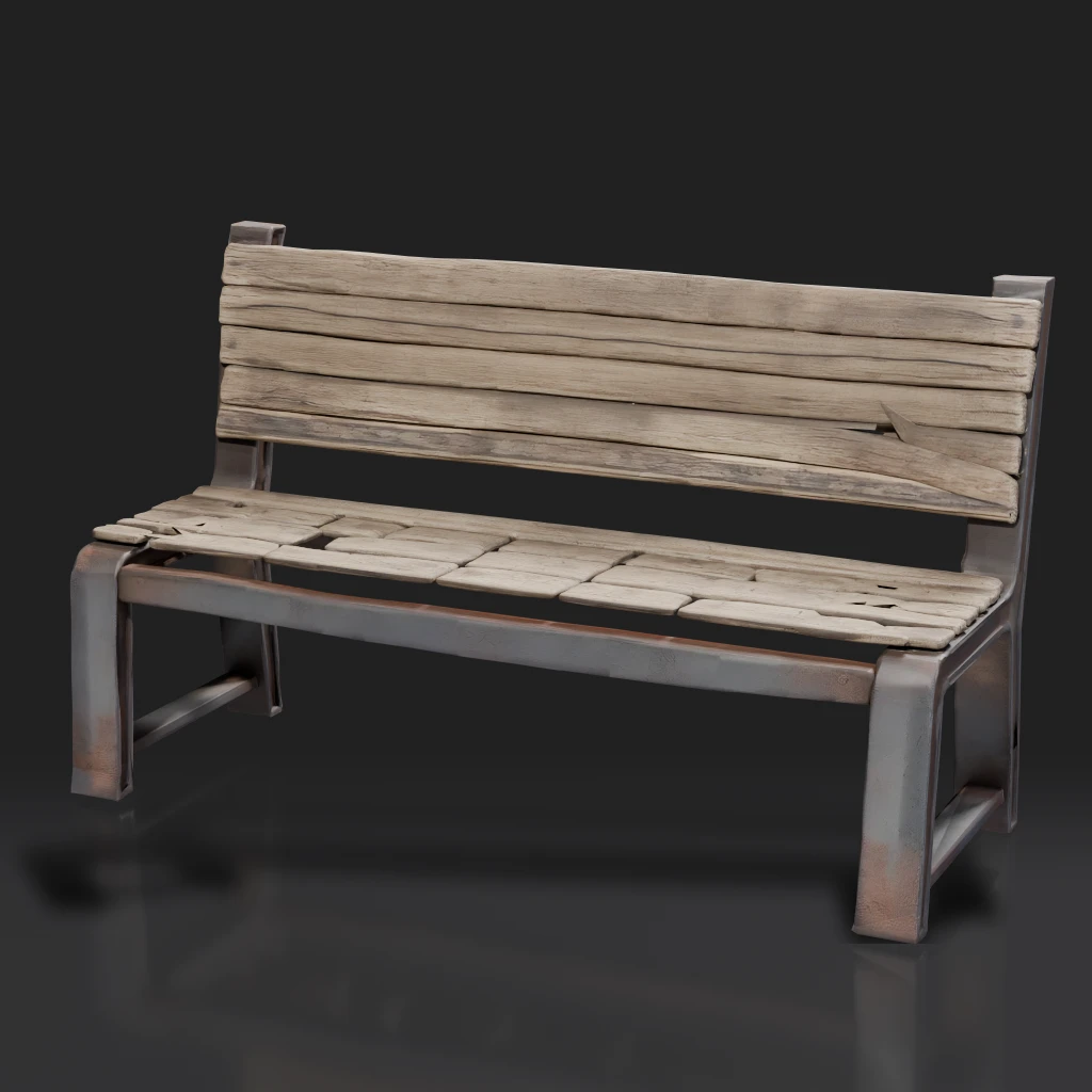 Old Wooden Park Bench