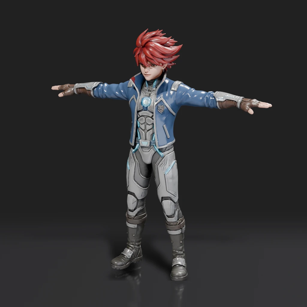 Anime Boy Sci-Fi Suit