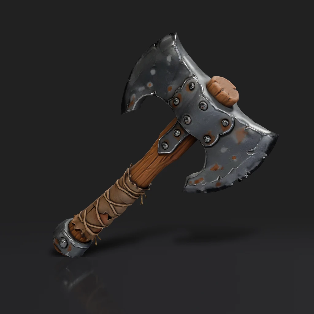 Fantasy Double Bladed Axe