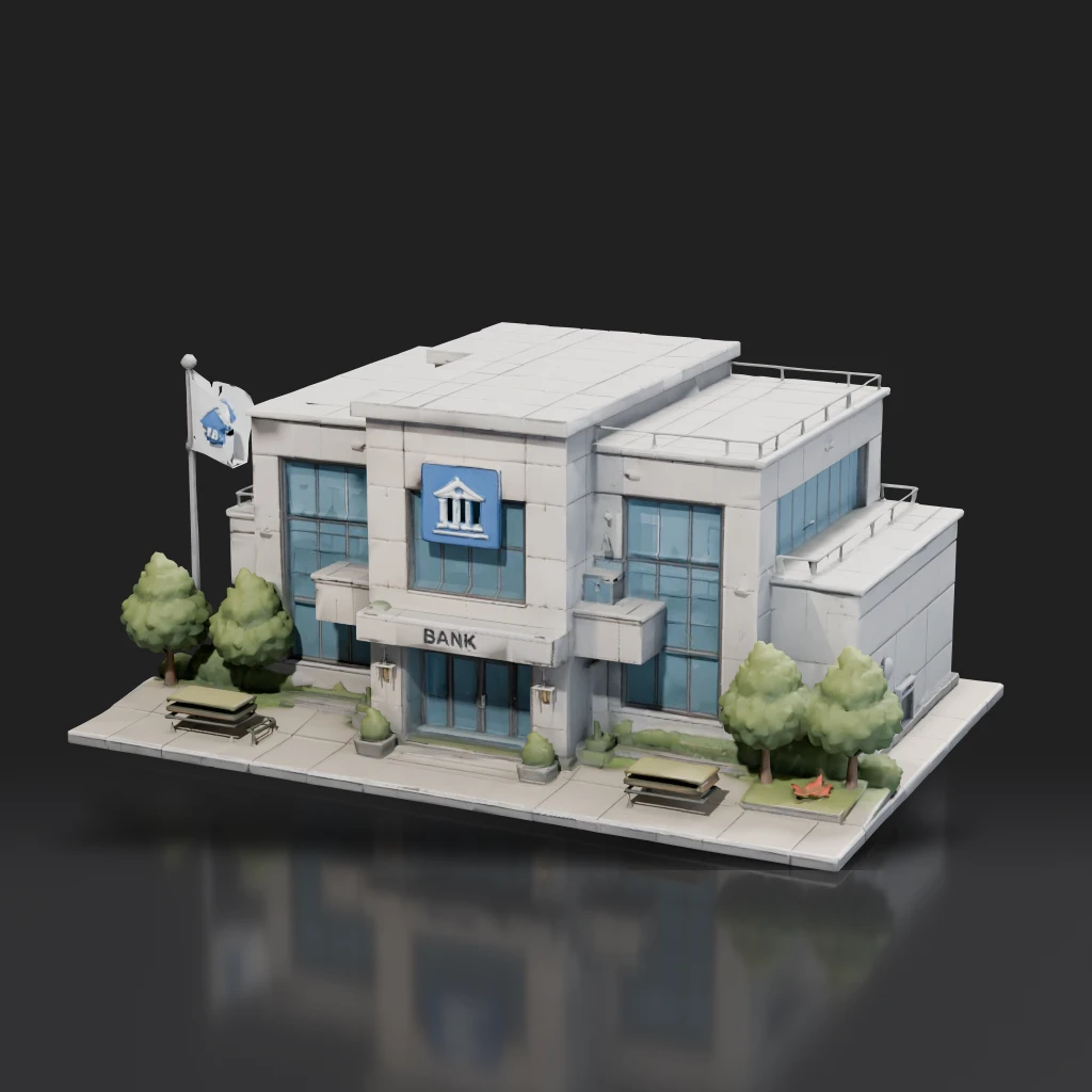 Modern Bank Building Exterior