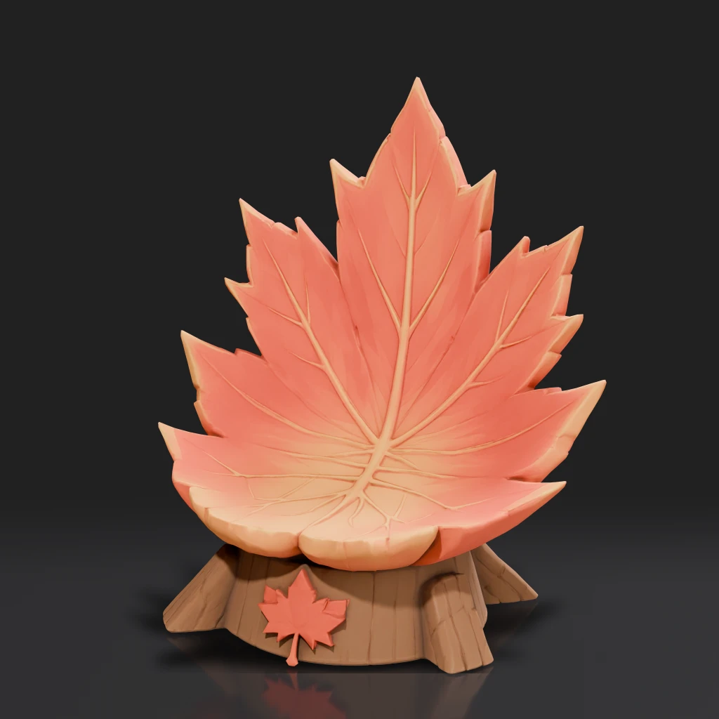 Maple Leaf Chair On Stump