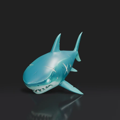 Stylized Scarred Blue Shark