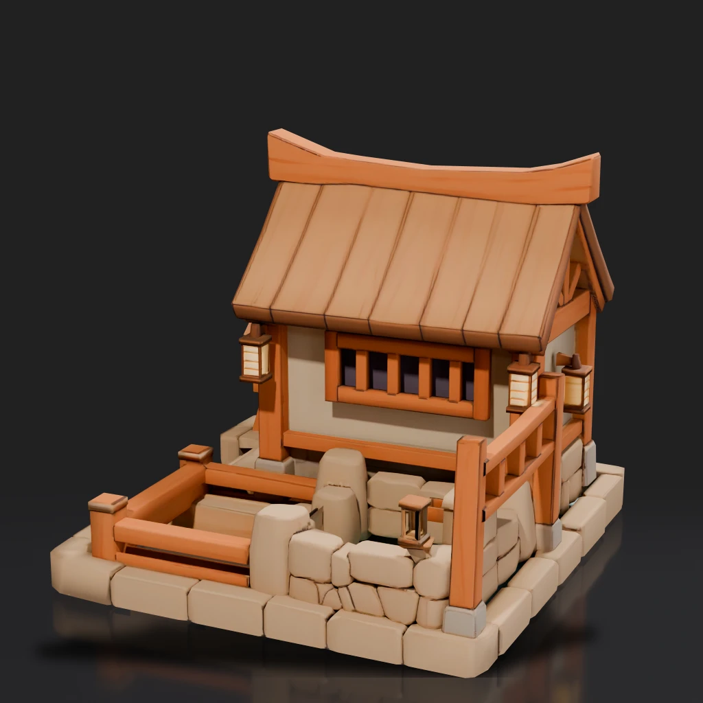 Japanese Hot Spring Building