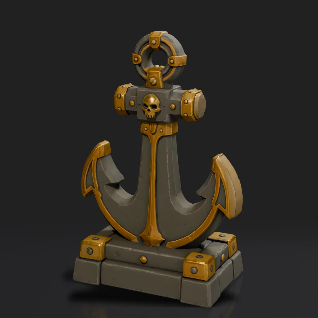 Stylized Pirate Anchor Statue