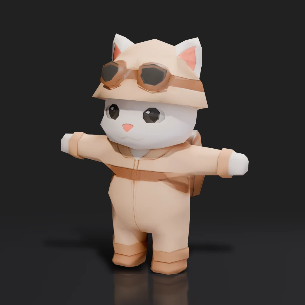 Papercraft Cat Explorer Figure