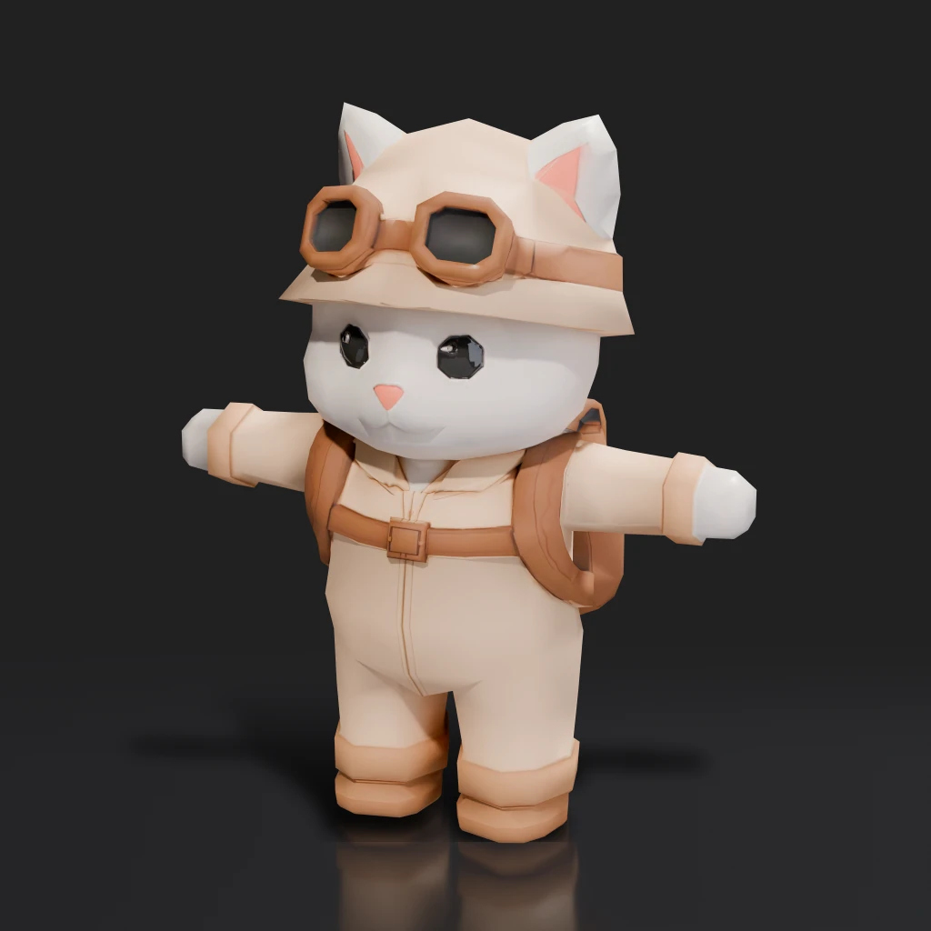 Papercraft Explorer Cat Figure