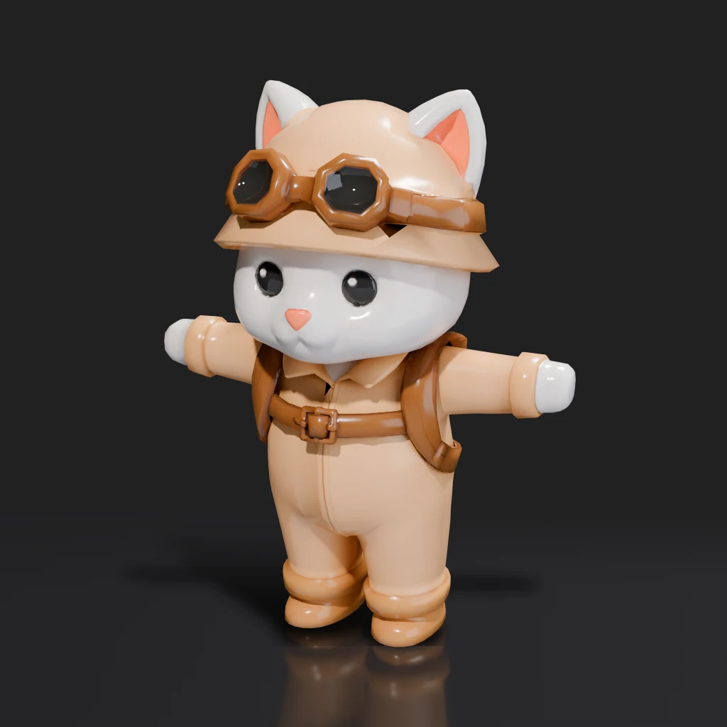 Explorer Cat Character