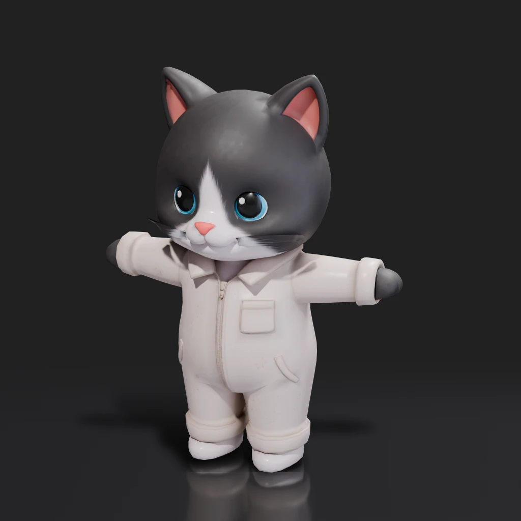 Cute Tuxedo Cat Astronaut