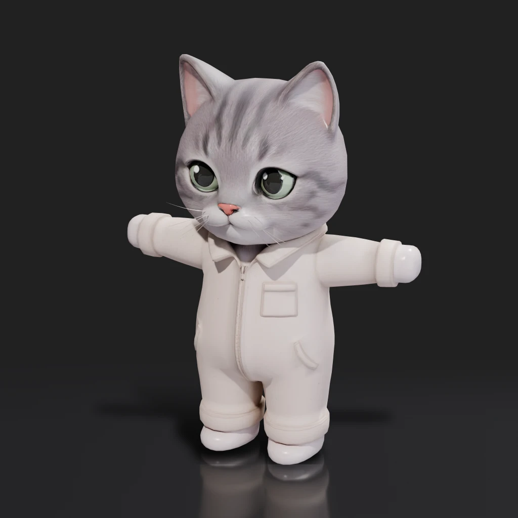 Cute Cat In Jumpsuit