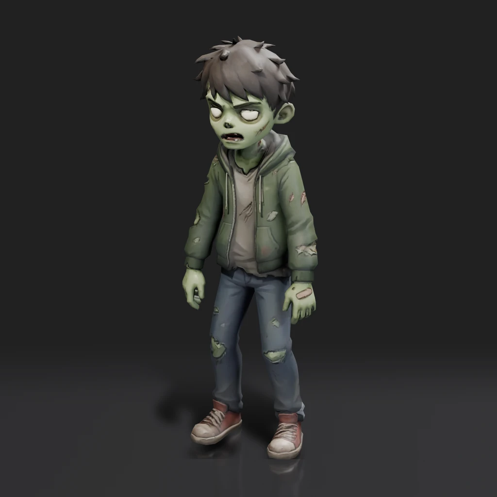 Cartoon Zombie Boy Character