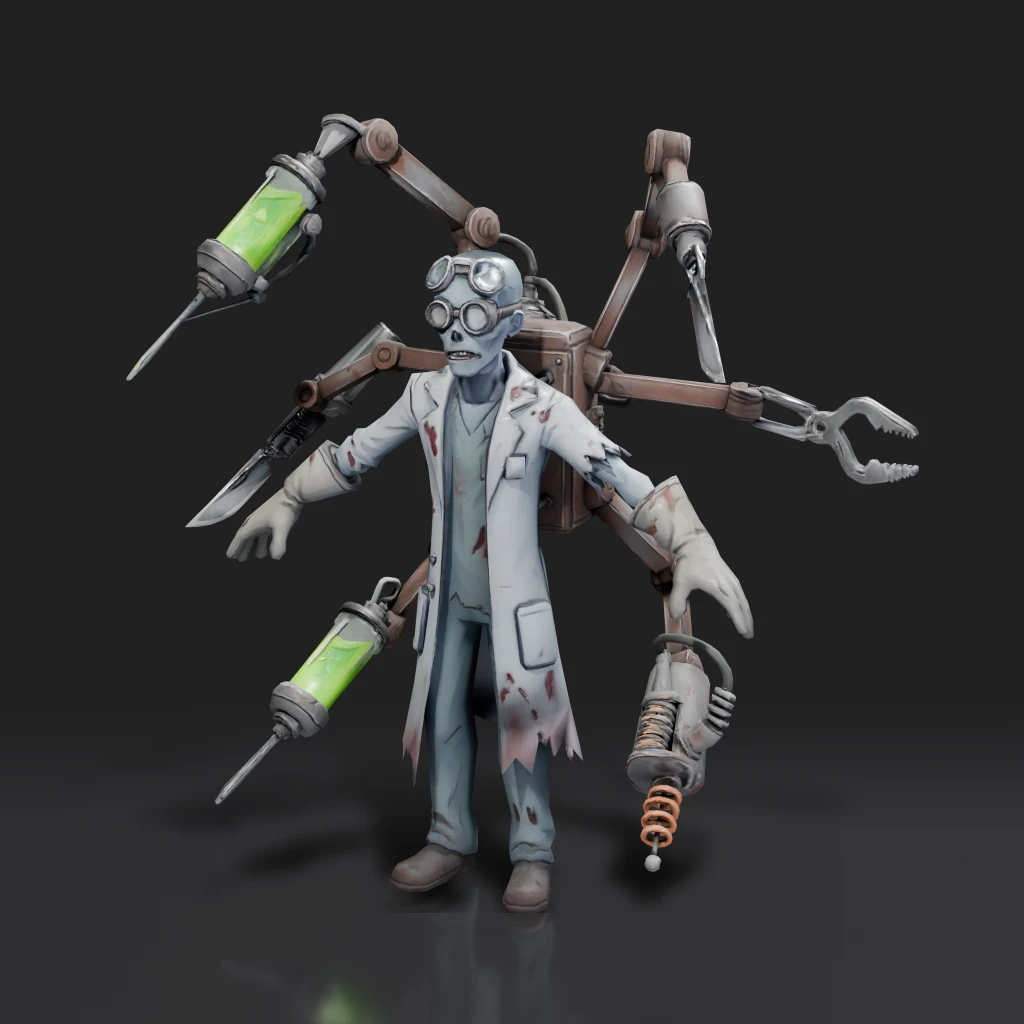 Zombie Mad Scientist Character