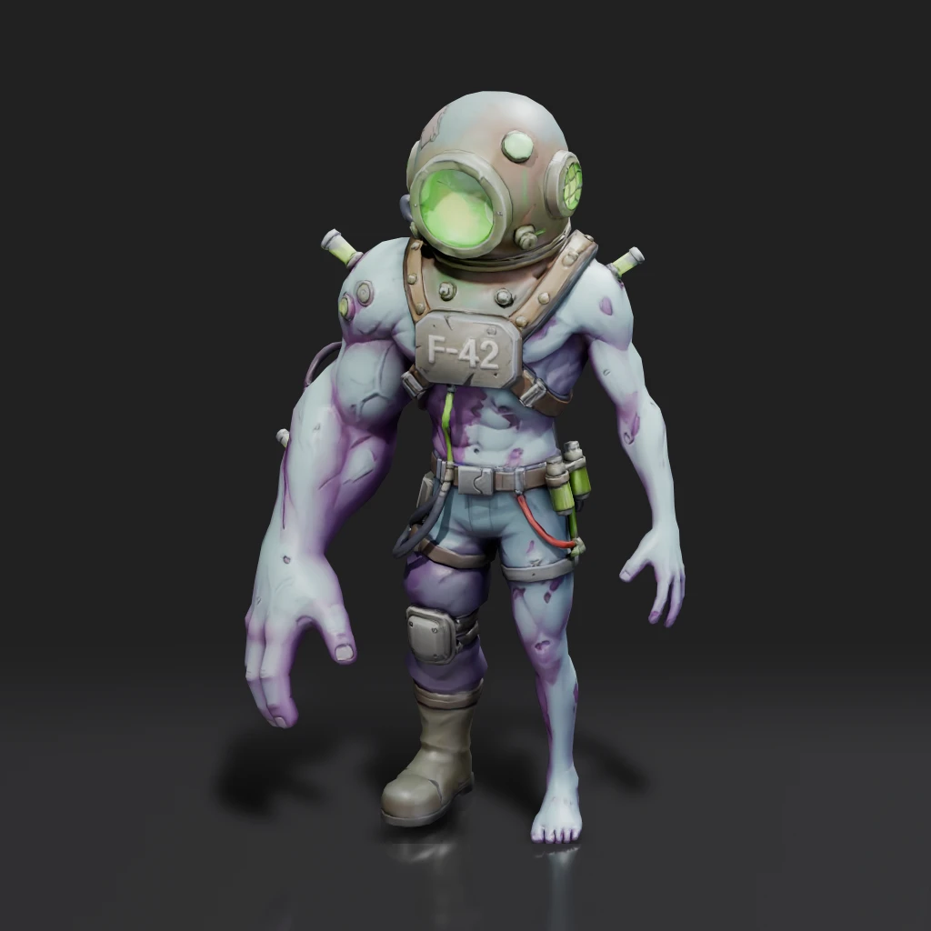 Mutant Diver Zombie Character
