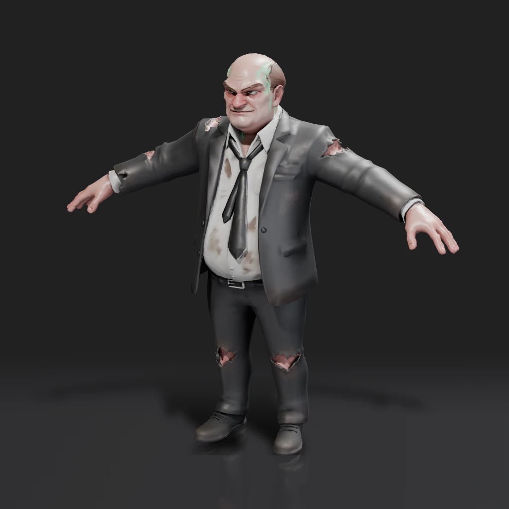 Zombie Businessman Character Model