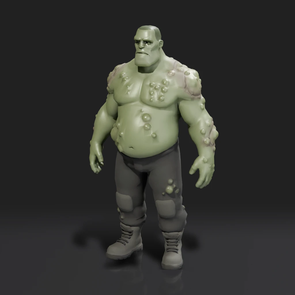 Green Glowing Zombie Monster