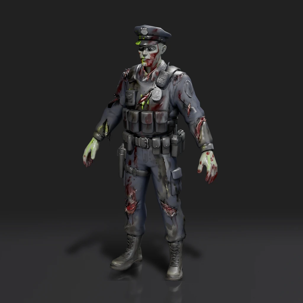 Zombie Police Officer Character