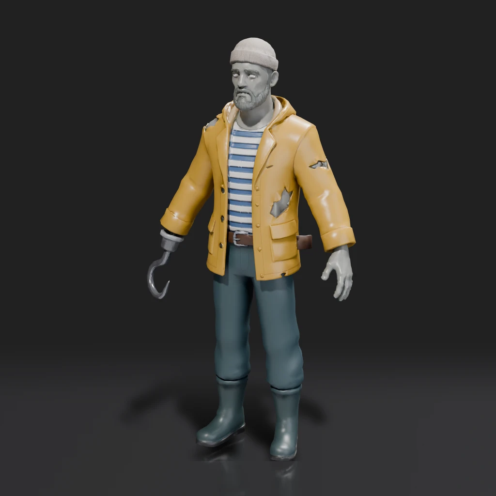 Zombie Fisherman With Hook Hand