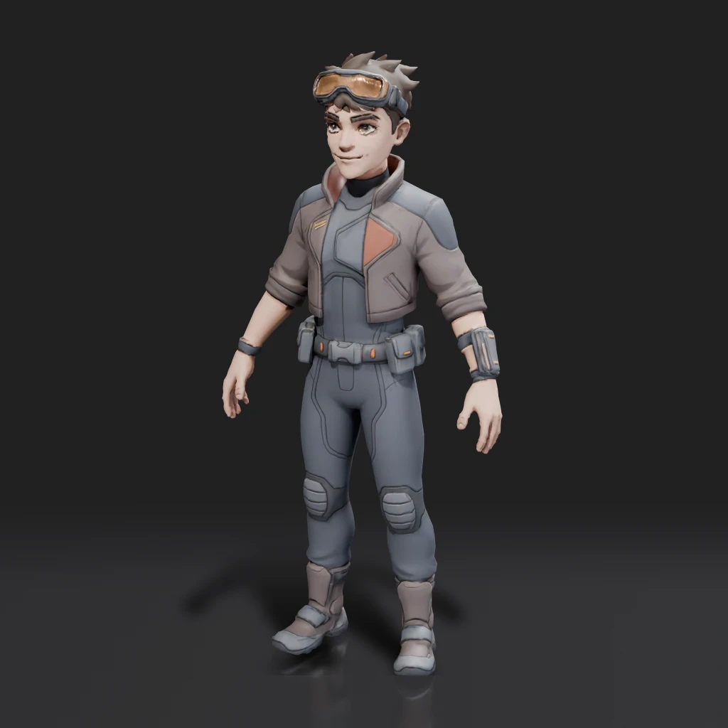 Cartoon Male Character Full Body