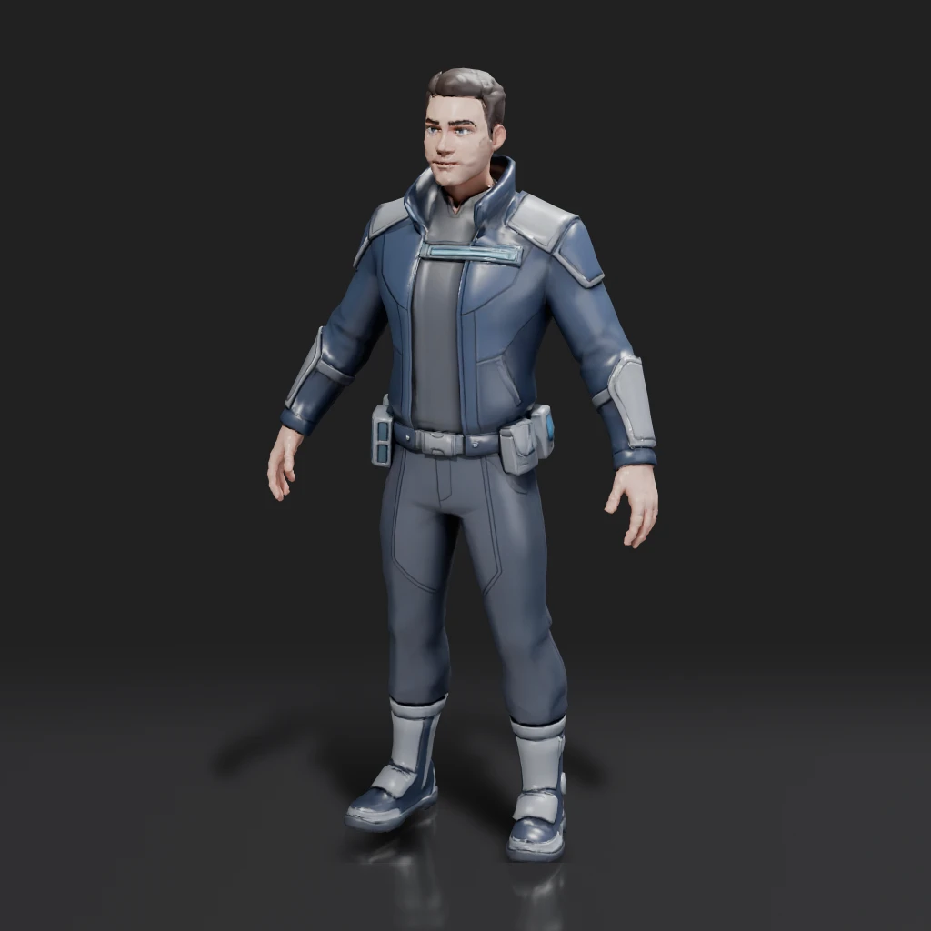 Male Sci-Fi Character Full Body