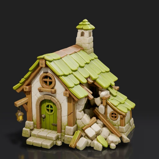 Fantasy Stone House Ruin