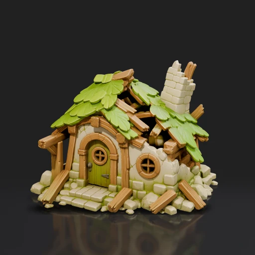 Damaged Fantasy Stone House