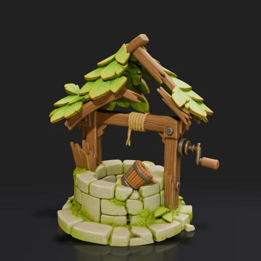 Fantasy Stone Well With Bucket