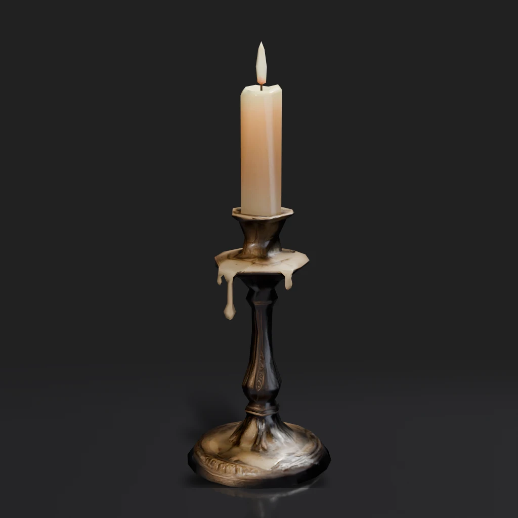 Gothic Melted Candle Still Life