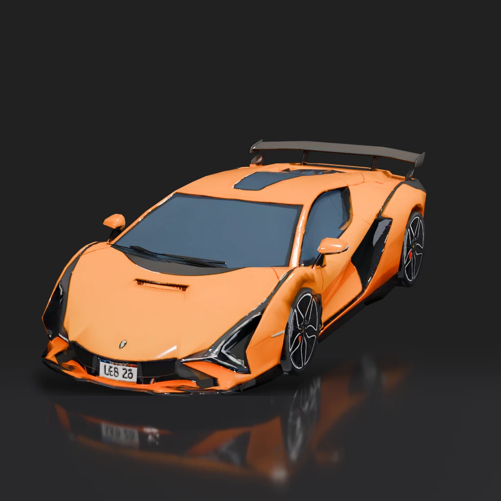 Orange Sports Car