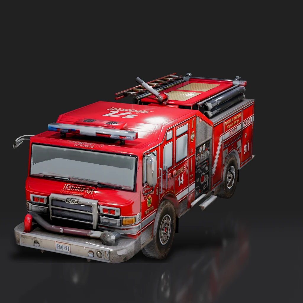 Red Fire Truck Engine