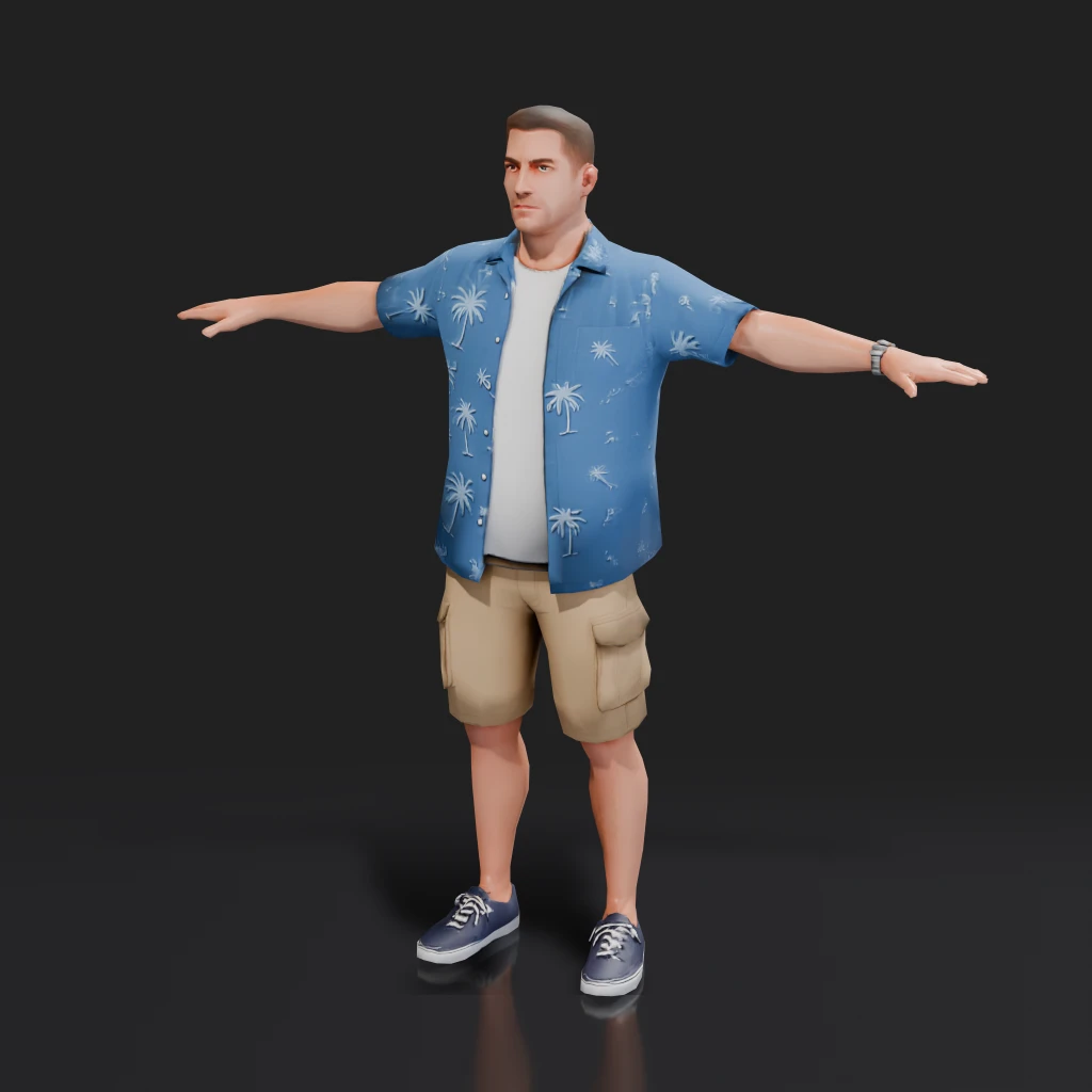 Man In Hawaiian Shirt