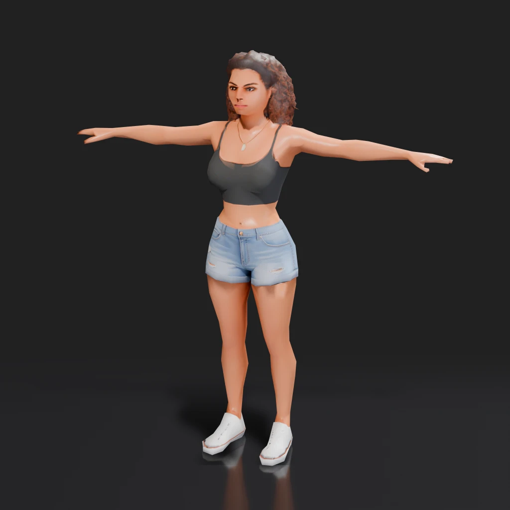 Female Human T-Pose Model